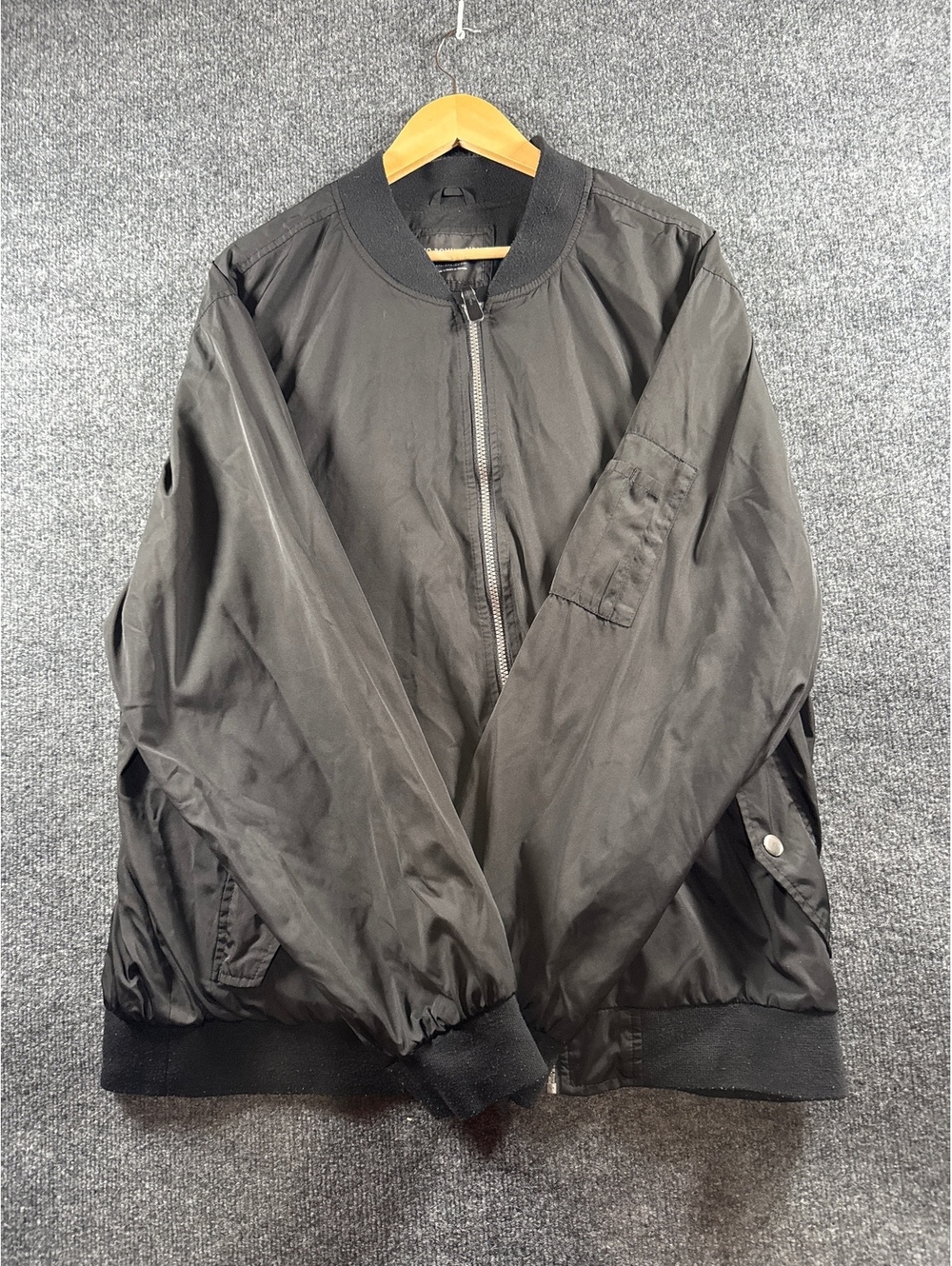 No Boundaries Womens Bomber Jacket 2X 3X Black Full Zip Lightweight Plus Size